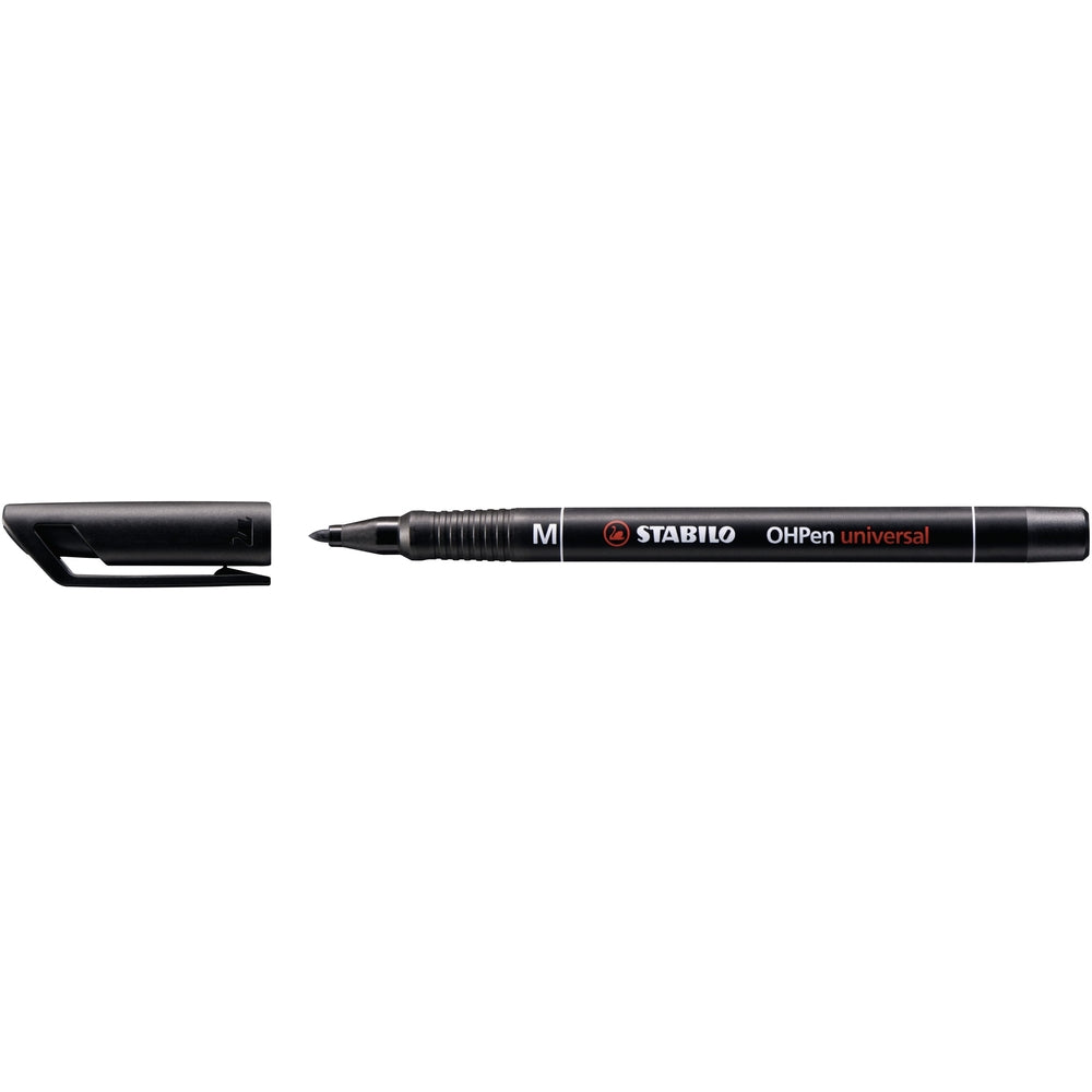 Marqueurs permanents STABILO OHPens pointe moyenne (lot/10) - noir