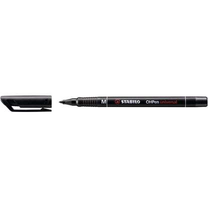 Marqueurs permanents STABILO OHPens pointe moyenne (lot/10) - noir