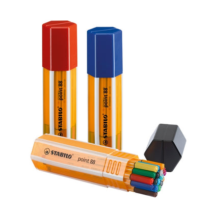 Feutres fins STABILO Point 88 Fineliner (lot/20) - assortiment de couleurs