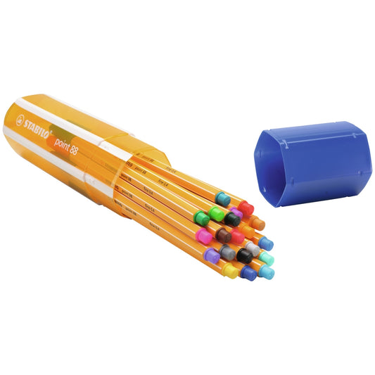 Feutres fins STABILO Point 88 Fineliner (lot/20) - assortiment de couleurs
