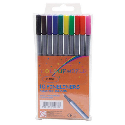 Feutres fineliners Colourworld (lot/10) - assortiment de couleurs