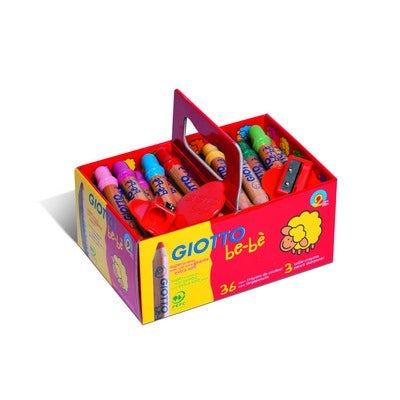 Crayons Giotto Be-Be super grands + taille-crayons (lot/36)
