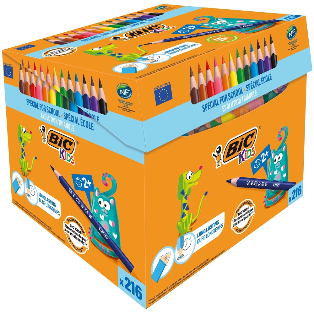 Crayons de couleur BIC Evolution Triangle (lot/216)