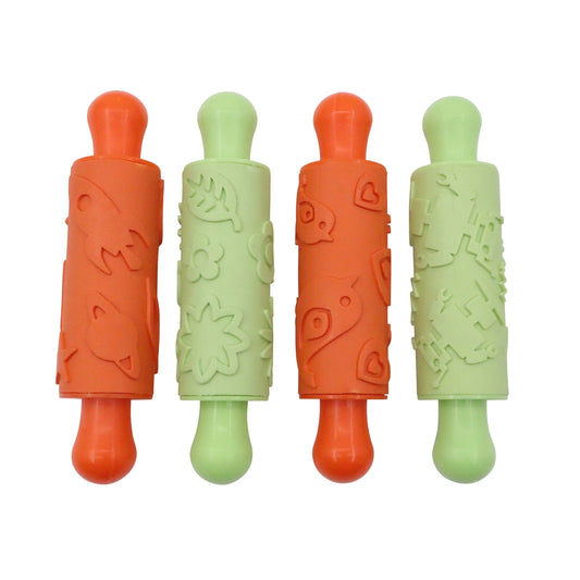 Rouleaux rétro en caoutchouc (lot/4)