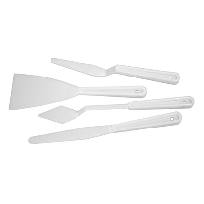 Spatules à peinture en plastique blanc (lot/4)