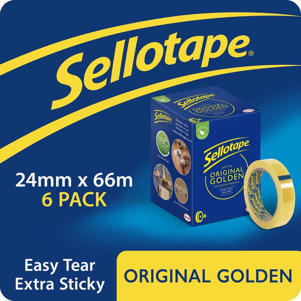 Ruban adhésif Sellotape Golden Original 24 mm x 66 m