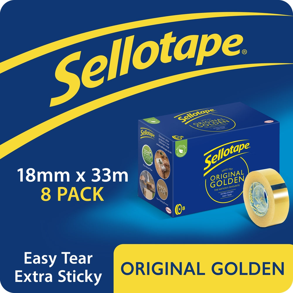 Ruban adhésif Sellotape Golden Original 18 mm x 33 m