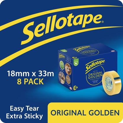 Ruban adhésif Sellotape Golden Original 18 mm x 33 m