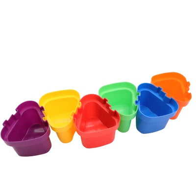 Pots à connecter triangulaires (lot/6) - couleurs assorties