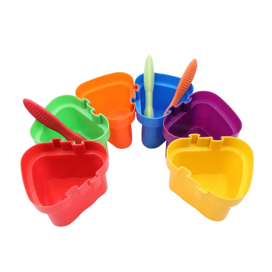 Pots à connecter triangulaires (lot/6) - couleurs assorties