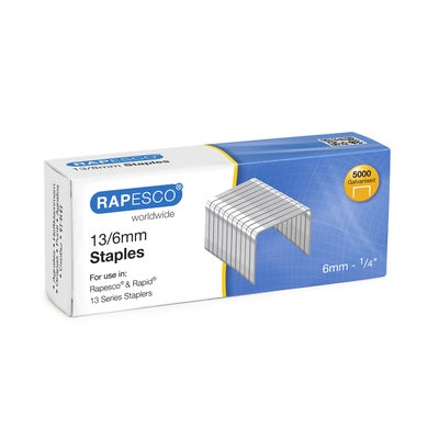 Agrafes Rapesco boîte de 5000 - 13/6 mm