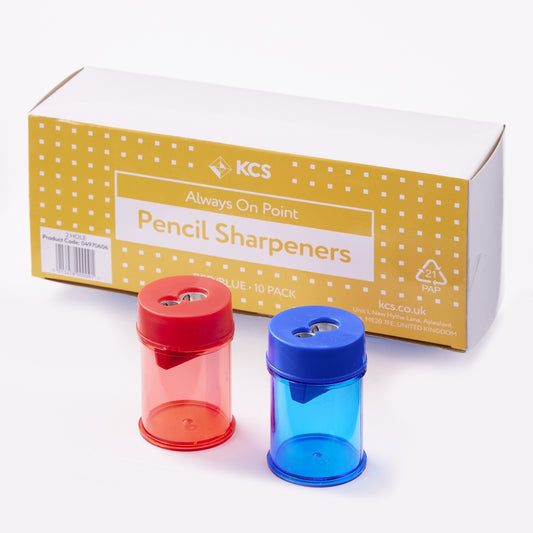 Taille-crayons KCS rouge/bleu (lot/10) - 2 trous