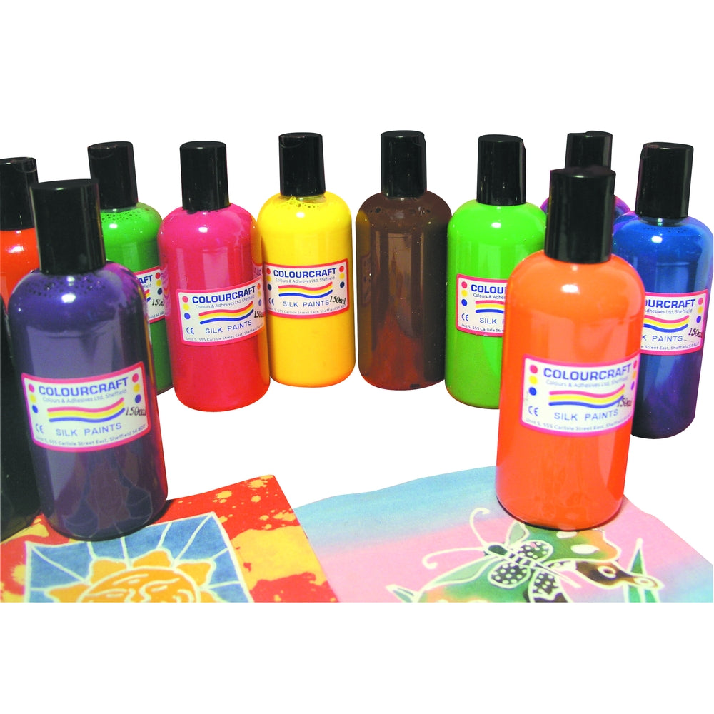 Peintures pour soie couleurs assorties 150 ml (lot/10)