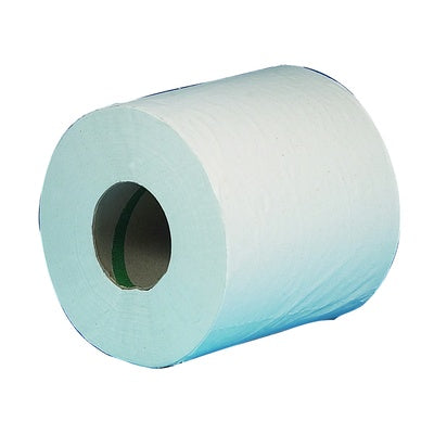 Lingettes KCS à dévidage central 2 plis 142,5 m blanches, boîte de 6