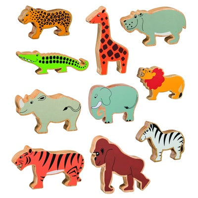 Ensemble d'animaux sauvages en bois (lot/10)