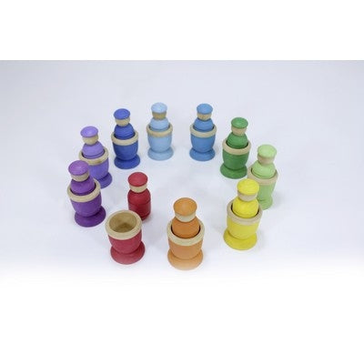 Ensemble de tri de personnages en bois, Lot de 10