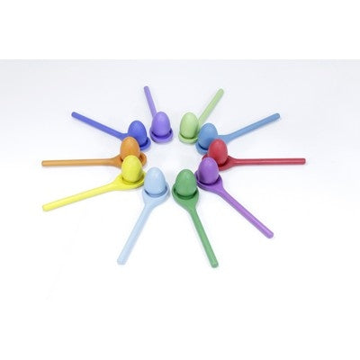 Jeu de tri œufs et cuillères en bois, Lot de 10