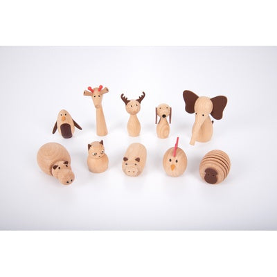 Animaux en bois (lot/10)