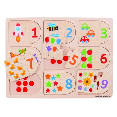 Puzzle combiné d'images et de chiffres