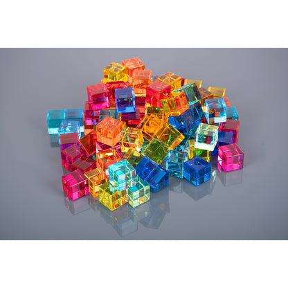 Plateau miroir avec cubes translucides