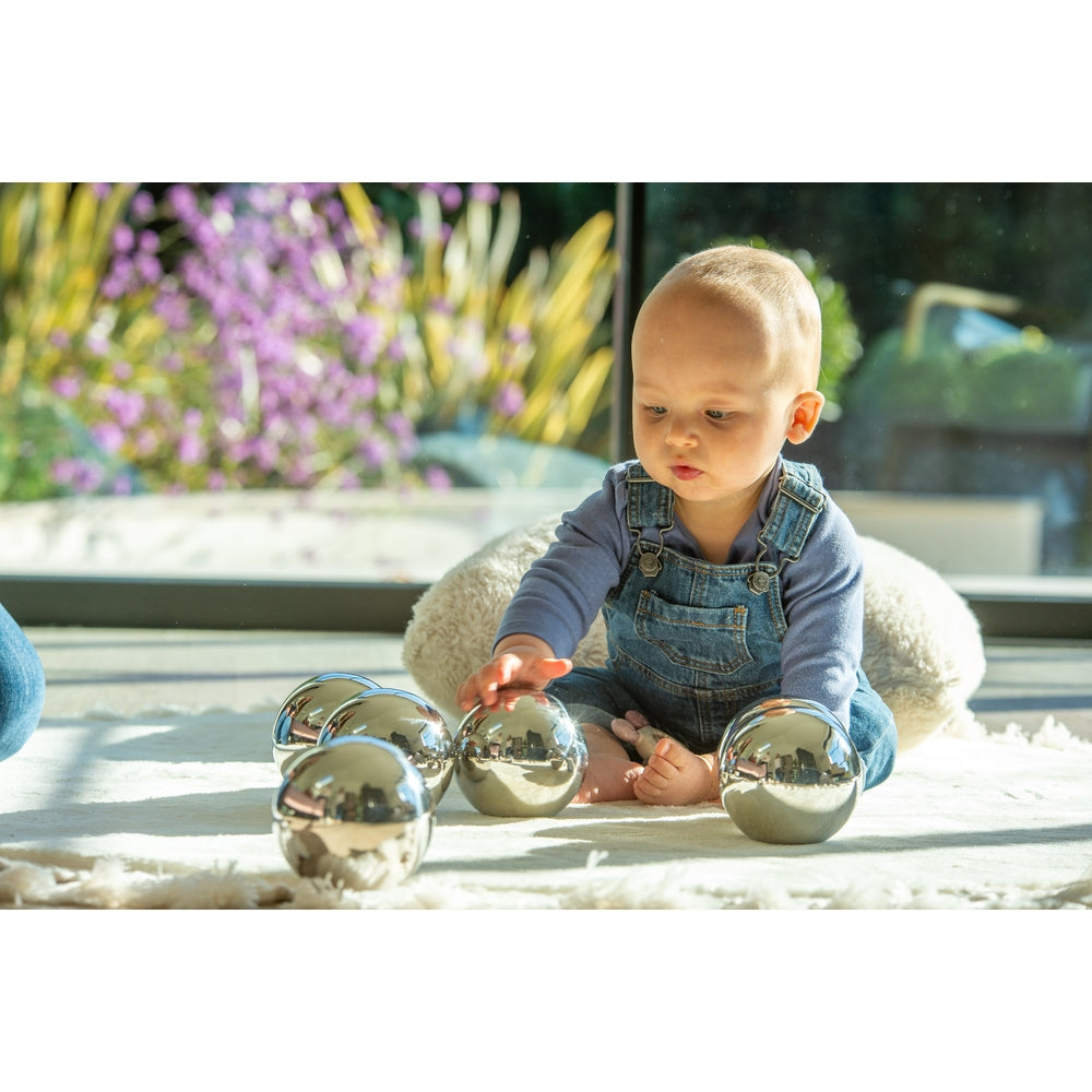 Boules sensorielles argentées mystèrieuses (lot/6)