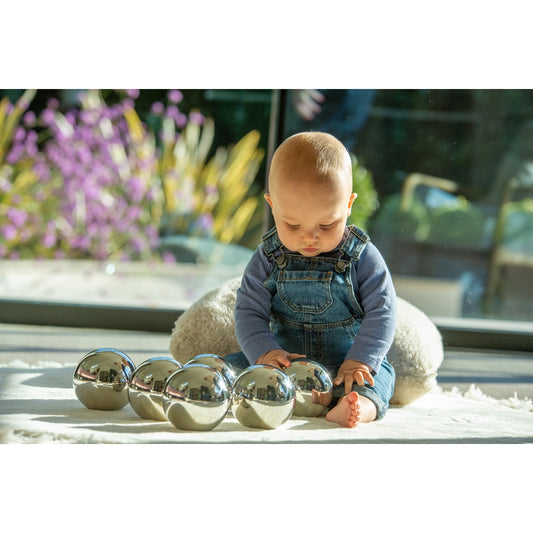 Boules sensorielles argentées mystèrieuses (lot/6)