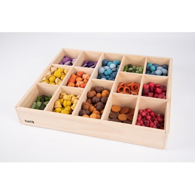 Plateau de tri en bois - 14 compartiments