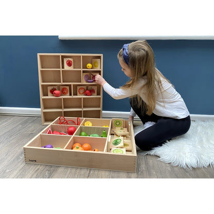 Plateau de tri en bois - 14 compartiments