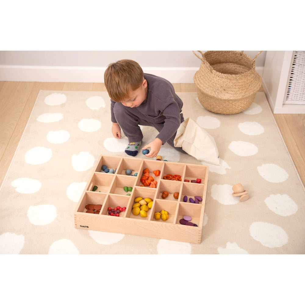 Plateau de tri en bois - 14 compartiments