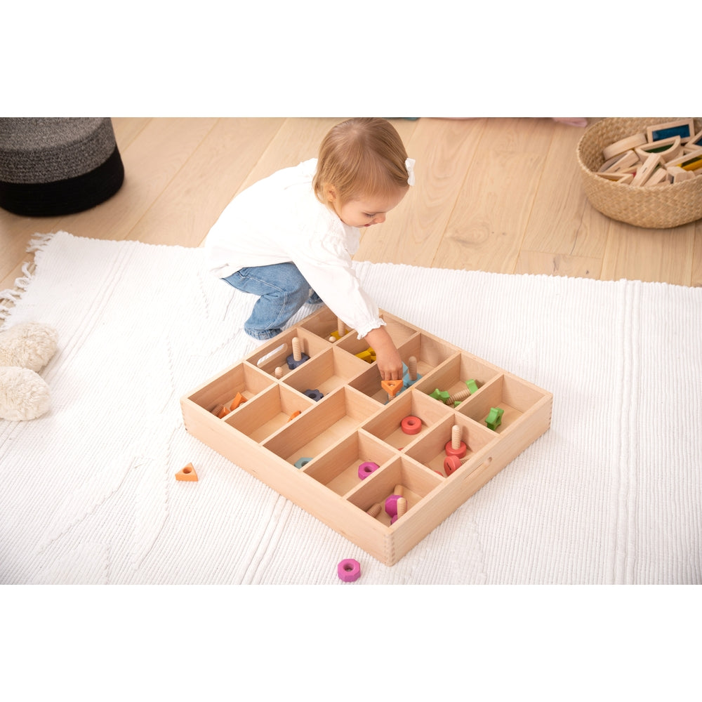 Plateau de tri en bois - 14 compartiments