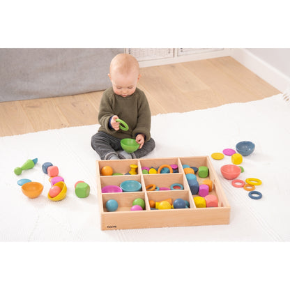 Plateau de tri en bois - 7 compartiments