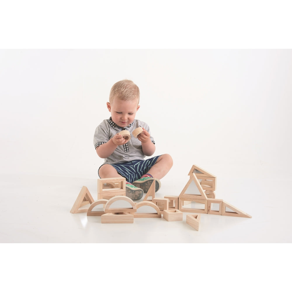 Blocs en bois avec centre miroir (lot/24)