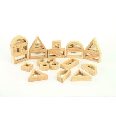 Blocs en bois avec centre miroir (lot/24)