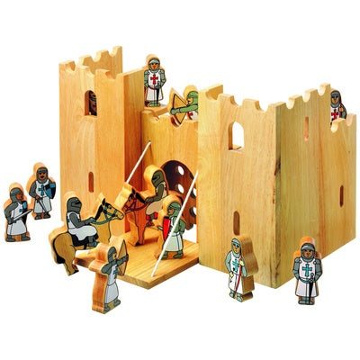 Scène de jeu château avec chevaliers