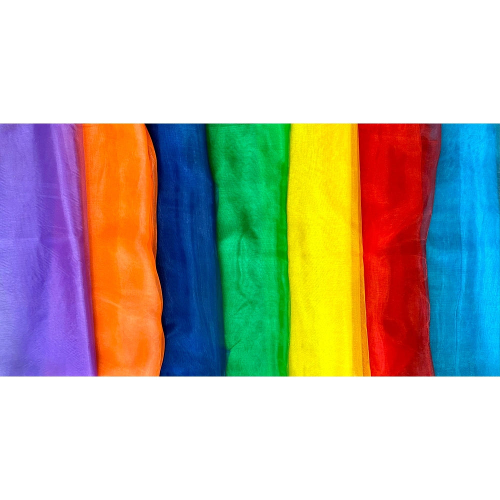 Tissu organza arc-en-ciel