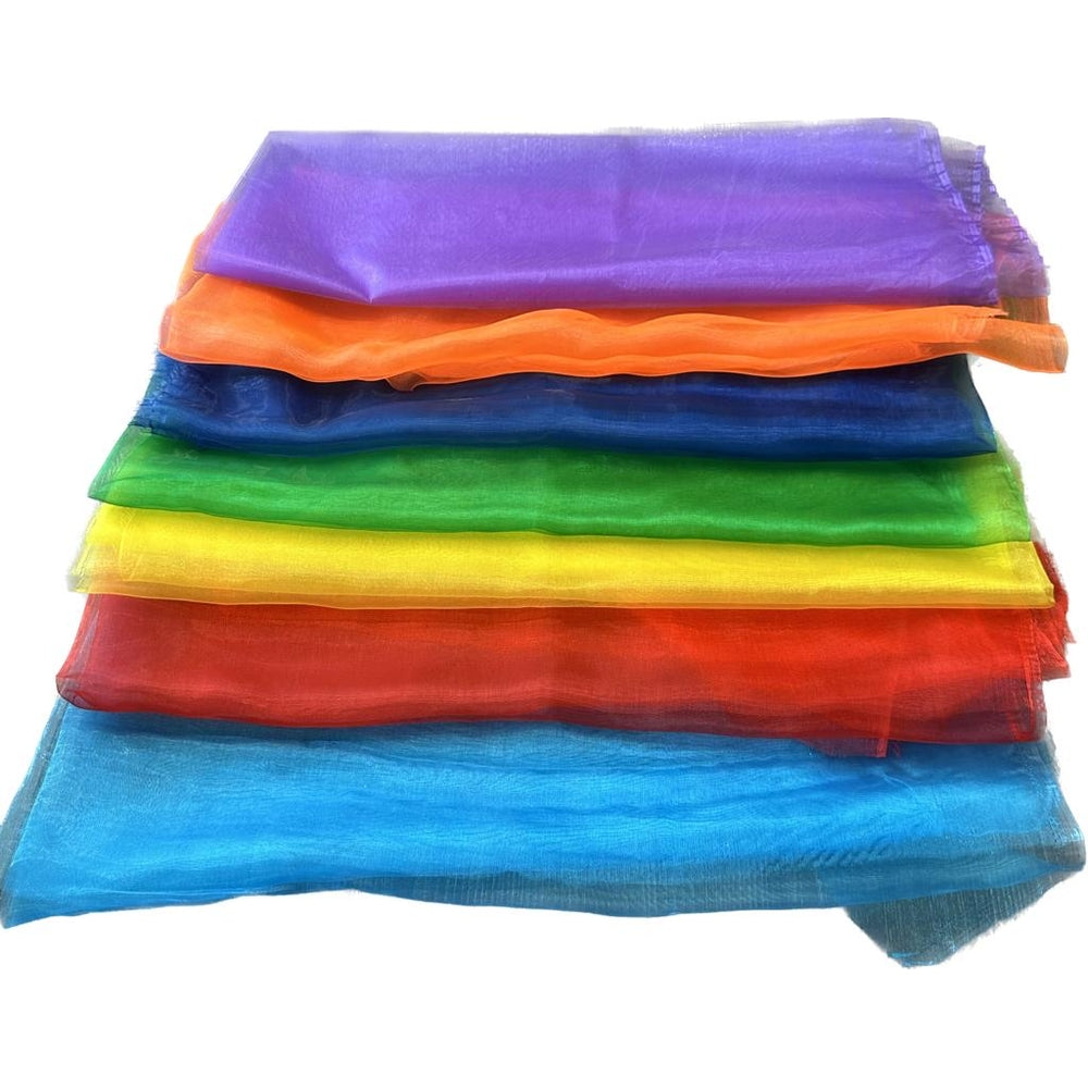 Tissu organza arc-en-ciel