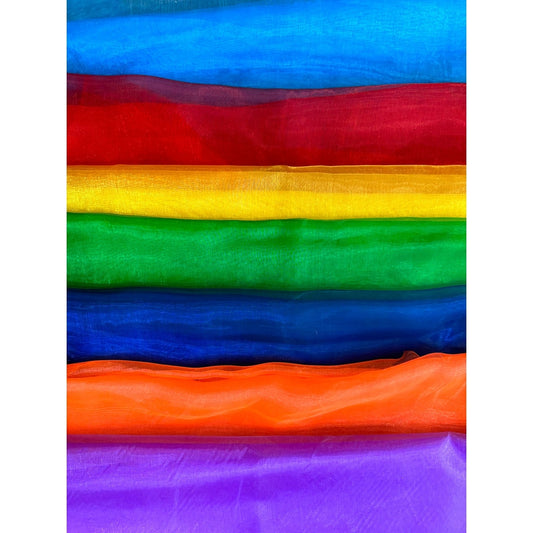 Tissu organza arc-en-ciel