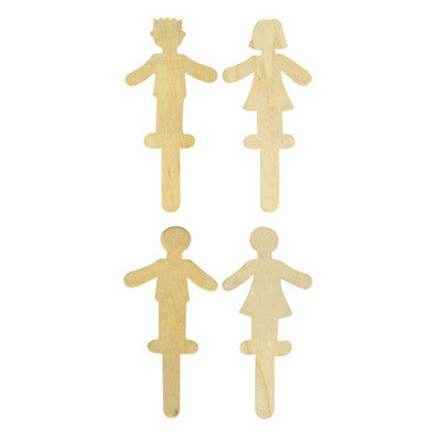 Bâtonnets en bois Jumbo People Sticks Naturel (lot/12)