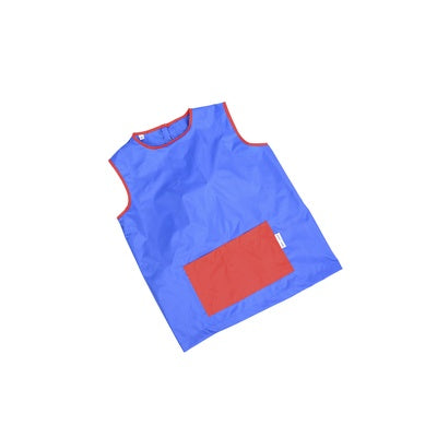 Tablier protecteur sans manches - rouge/bleu - 1-3 ans