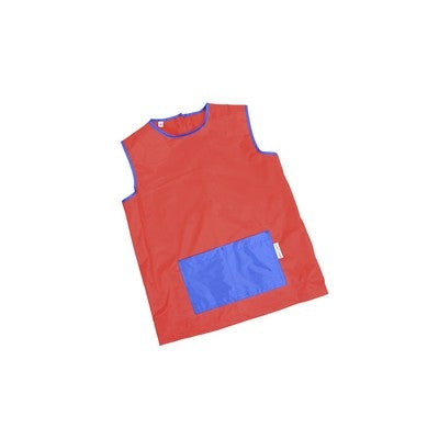 Tablier protecteur sans manches - rouge/bleu - 1-3 ans