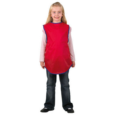 Tablier protecteur sans manches - rouge/bleu - 7-9 ans