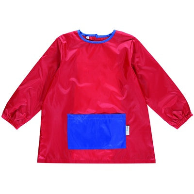 Tablier protecteur à manches - bleu/rouge - 1-3 ans