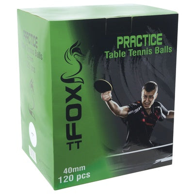 Balles de ping pong d'entraînement Fox TT et sac (lot/120)