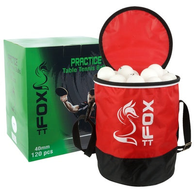 Balles de ping pong d'entraînement Fox TT et sac (lot/120)