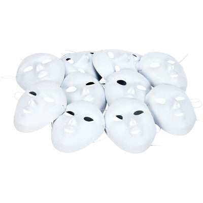 Masques à finition floquée (lot/10) - blanc