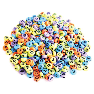 Perles alphabétiques colorées (lot/400)
