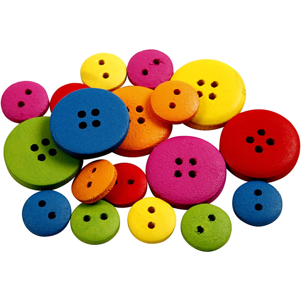 Boutons ronds en bois assortis (lot/360)