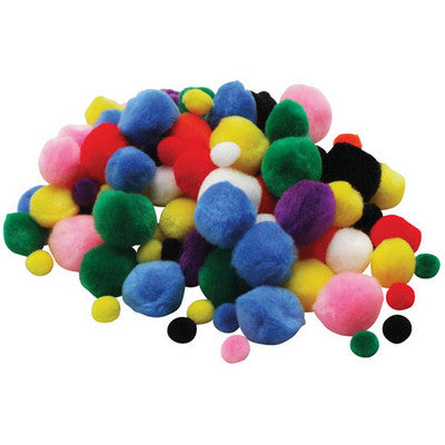 Pompons colorés assortis (lot/100)