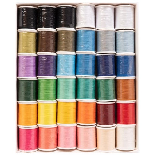 Coffret de 36 bobines de fil à coudre en polyester
