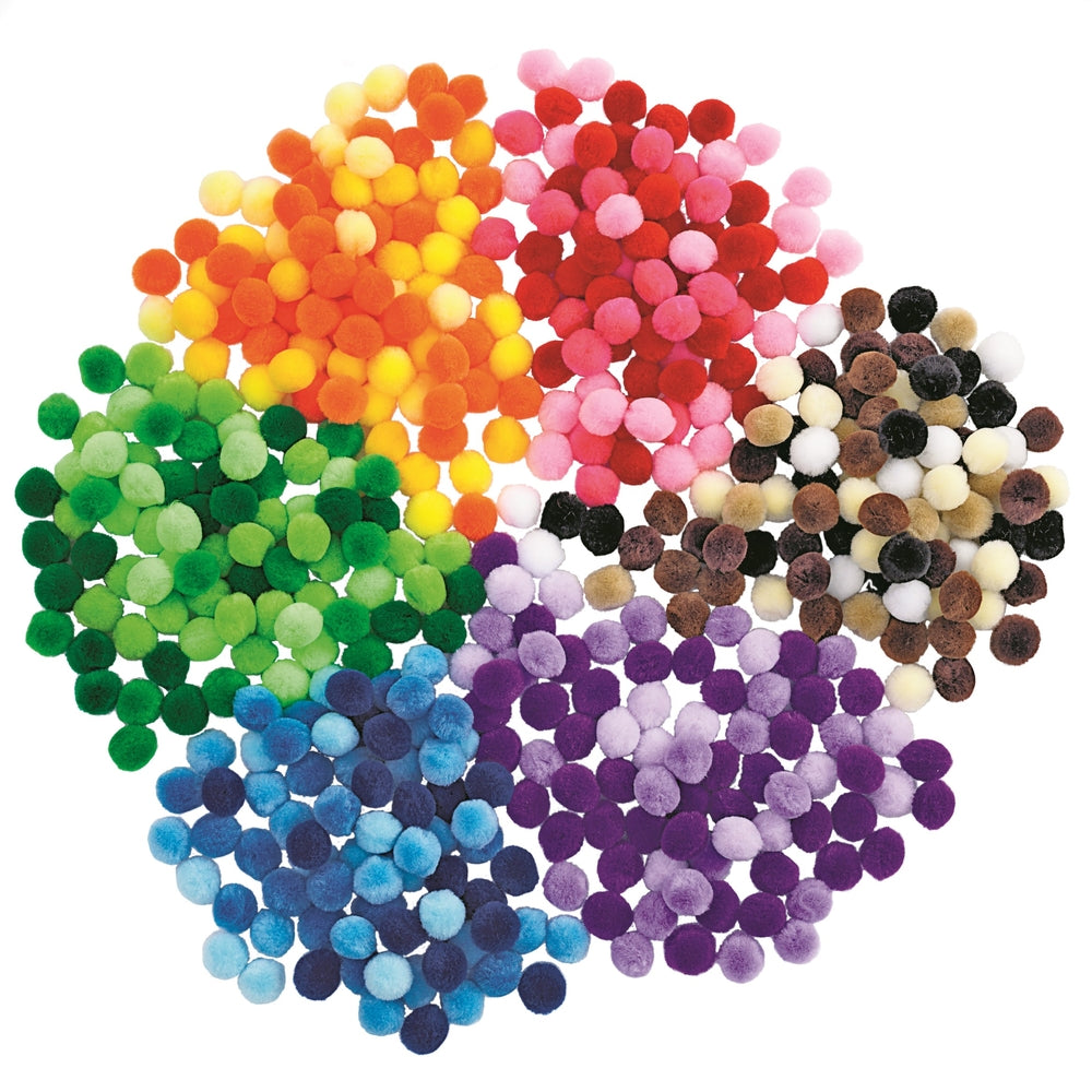 Pompons de différentes couleurs